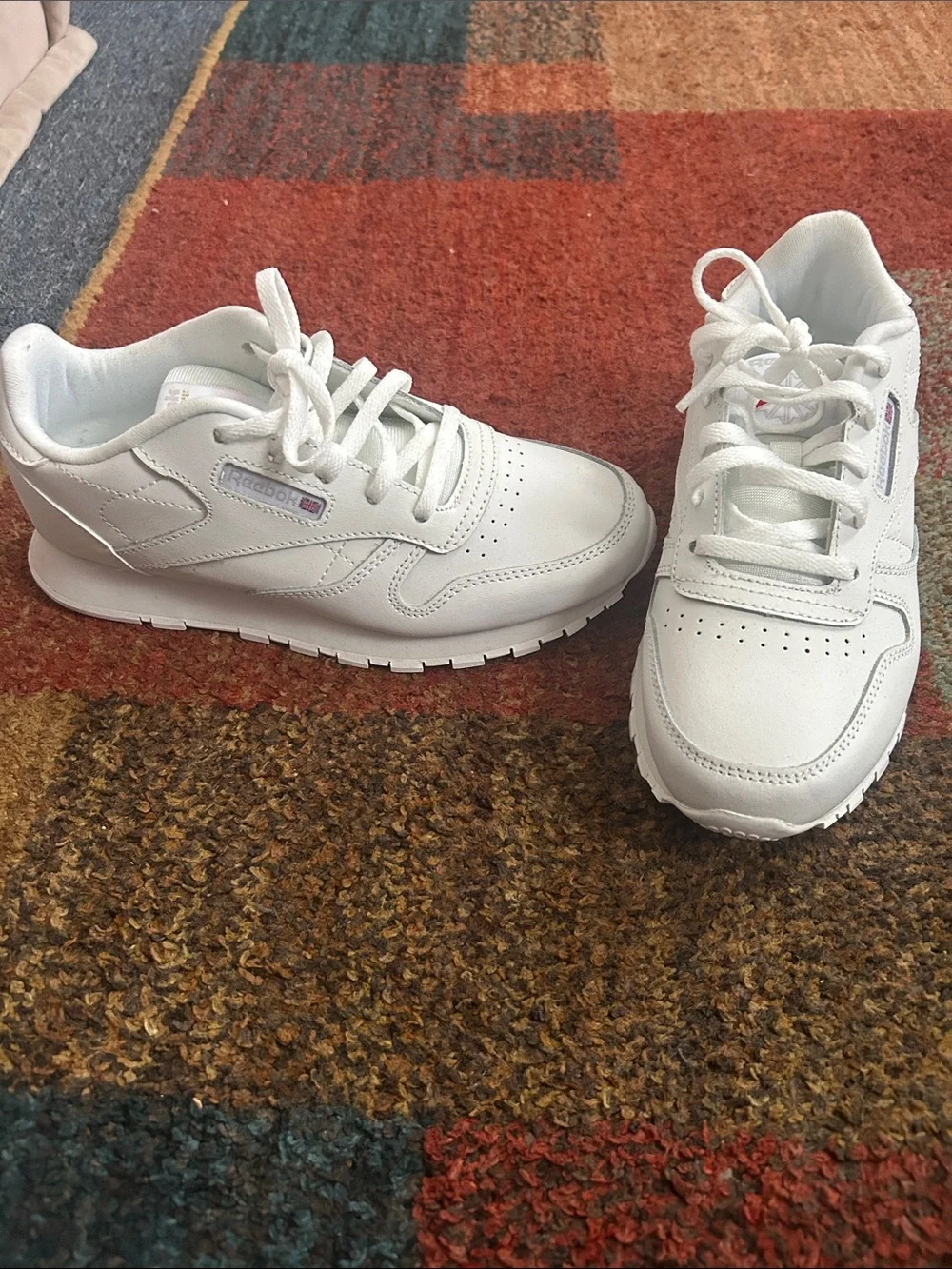 Reebok Kids White Classic Leather Sneakers